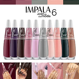 Kit 10 Esmaltes Impala Linha Nova Sua Cor Da Moda