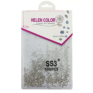 pedraria helen color prata strass decoração unha 1440 ss3