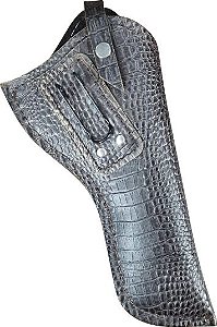 .38 .357 .44 Cano 6,5" Duplo Porte Crocodilo Australiano Coldre Revólver