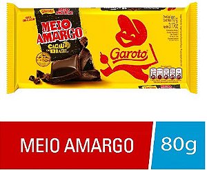 TAB 80G GAROTO MEIO AMARGO - UN X 1