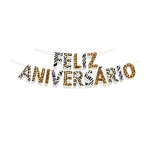 FAIXA FELIZ ANIVER SAFARI  - UN X 1