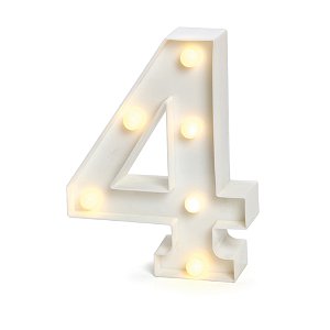 LUMINOSO C/LED BRANCO NUMERO 4 - UN X 1