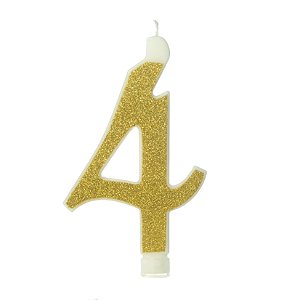 VELA GRANDE GLITTER OURO N 4 - UN X 1