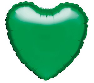 BALAO MET CORACAO 18 45CM VERDE - UN X 1