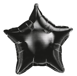 BALAO MET ESTRELA 18 45CM PRETO - UN X 1