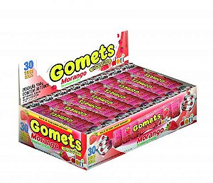 GOMA 32G GOMETS TUBO MORANGO - CT X 30