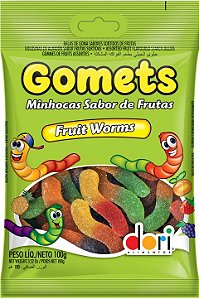 GOMA GOMETS 100 G MINHOCA\FRUTAS - PC X 1