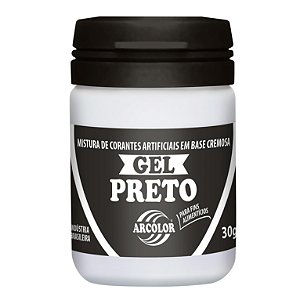 CORANTE GEL 30G ARCOLOR PRETO - UN X 1