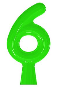 VELA ANIVER NEON VERDE NUMERO 6 - UN X 1