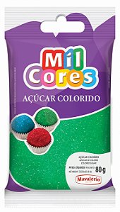 ACUCAR COLORIDO 80G MIL CORES VERDE - PC X 1