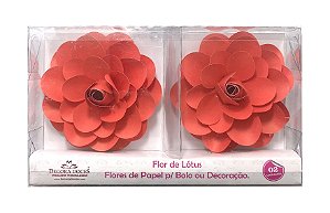 FLOR PAPEL LOTUS C/2 VERMELHO - UN X 1