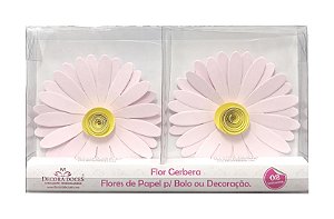 FLOR PAPEL GERBERA C/2 ROSA CLARO - UN X 1