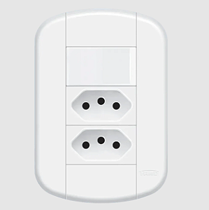 Interruptor simples e 2 tomada PAD 2P+T 20A Blanc+