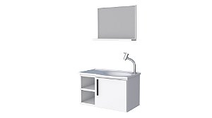 Kit Banheiro Aço Caju 60 Branco