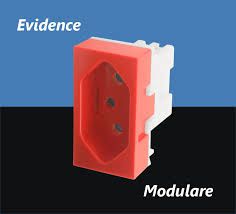 Módulo Tomada 2P+T 20A/250V - Vermelha para Uso Específico - Modulare / Evidence