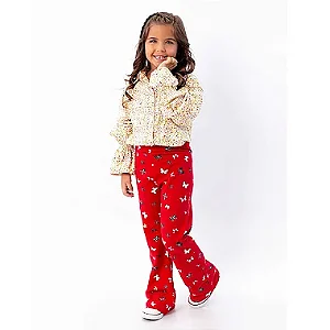Calça Flare Estampa Borboletas