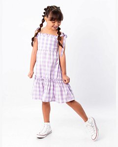 Vestido Vicky Midi Xadrez Lilás