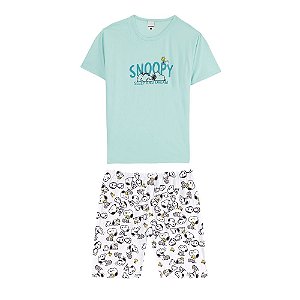 Pijama Malwee  Masculino Manga Curta Snoopy