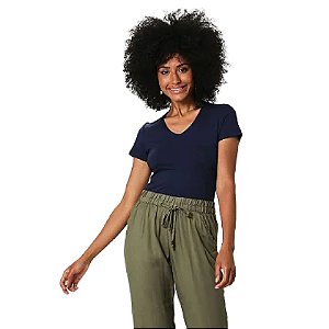 Blusa Malwee Manga Curta em Viscose Stretch Confort