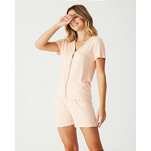 Bermudoll  Malwee Viscose Stretch Manga Curta Com Abertura