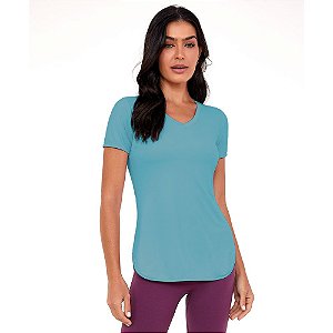 T-Shirt Alto Giro Skin Fit Alongada Manga Curta