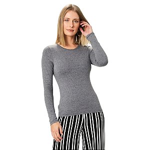 Blusa Malwee Manga Longa em Cotton Light