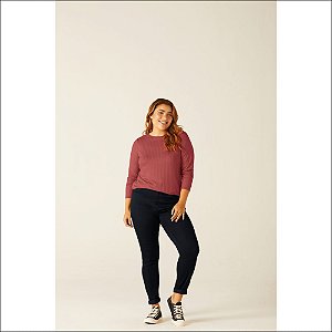 Blusa Malwee Manga Longa em Viscose Plus Size