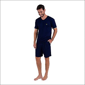 Pijama Podiun Masculino Manga Curta em Viscolycra