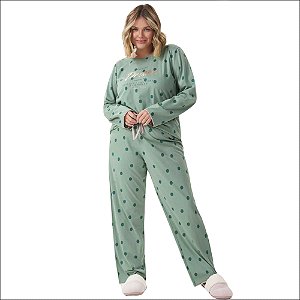 Pijama Cor com Amor Manga Longa Plus Size