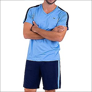 Pijama Podiun Masculino Manga Curta em Viscolycra Plus Size