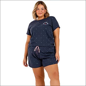 Short Doll Cor com Amor Manga Curta Plus Size
