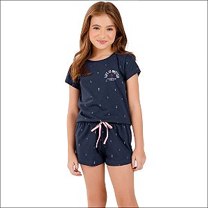 Pijama Cor Com Amor Infantil Menina Manga Curta