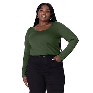 Blusa Malwee Manga Longa Plus Size