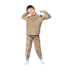 Pijama Malwee Manga Longa Juvenil Menino Raposa