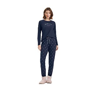 Pijama Cor Com Amor Manga Longa