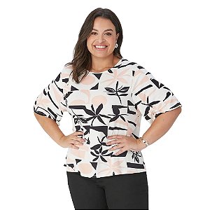 Blusa Malwee Plus Size  Manga Curta
