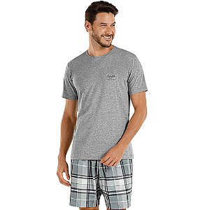 Pijama Cor Com Amor Masculino Manga Curta