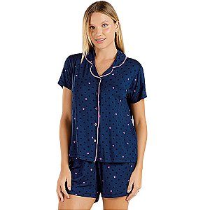 Short Doll Cor Com Amor  com Abertura em Viscose