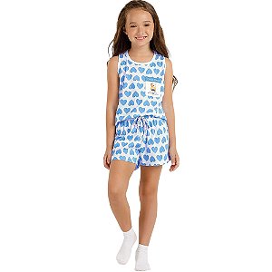 Pijama Cor Com Amor Cavado Infantil Menina