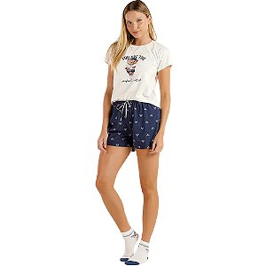 Short Doll Cor com Amor Manga Curta