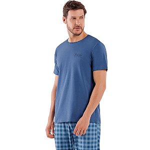 Pijama Cor Com Amor Masculino Manga Curta com Calça