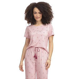 Pijama Lua Encantada Manga Curta Com Calça