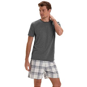 Pijama Cor Com Amor Masculino Manga Curta