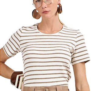 Blusa Monnari de Malha Canelada Listrada