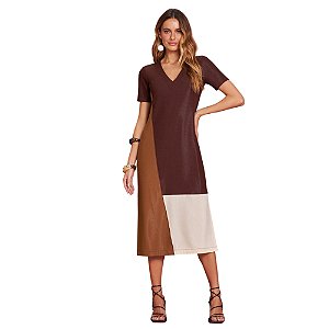 Vestido Gatos e Atos Midi Canelado