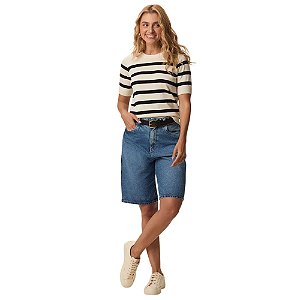 Blusa Malwee Manga Curta Tricô