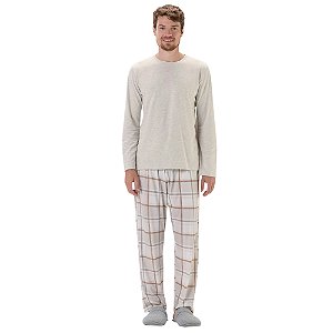 Pijama Cor Com Amor Manga Longa Masculino