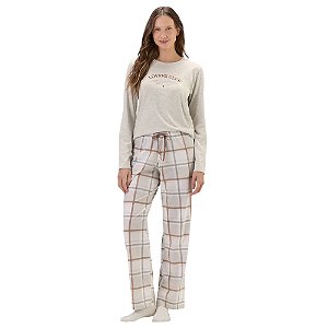 Pijama Cor Com Amor Manga Longa