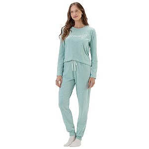 Pijama Cor Com Amor Manga Longa