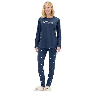 Pijama Cor Com Amor Manga Longa